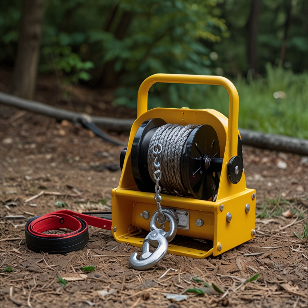 Portable winch with dual rechargeable batteries