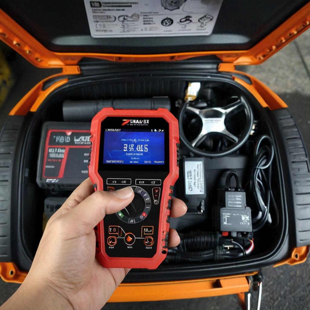 Vehicle connected to diagnostic scanner
